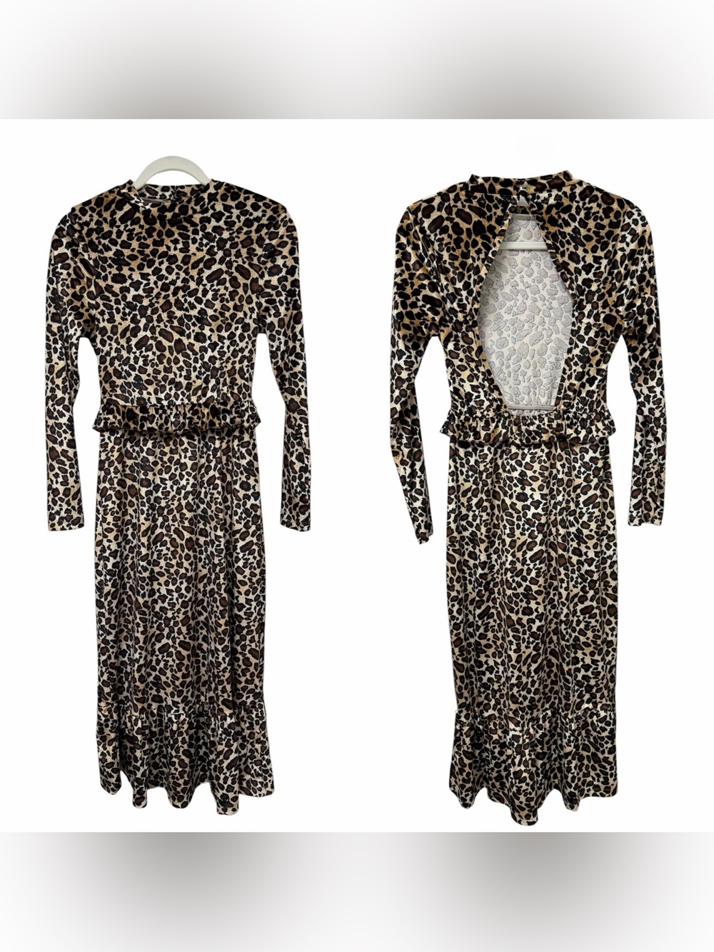 ASOS Leopard Print Open Back Maxi Dress Size 4